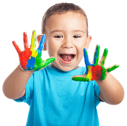 little boy with hands