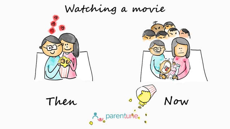 Watching a movie -- then and now