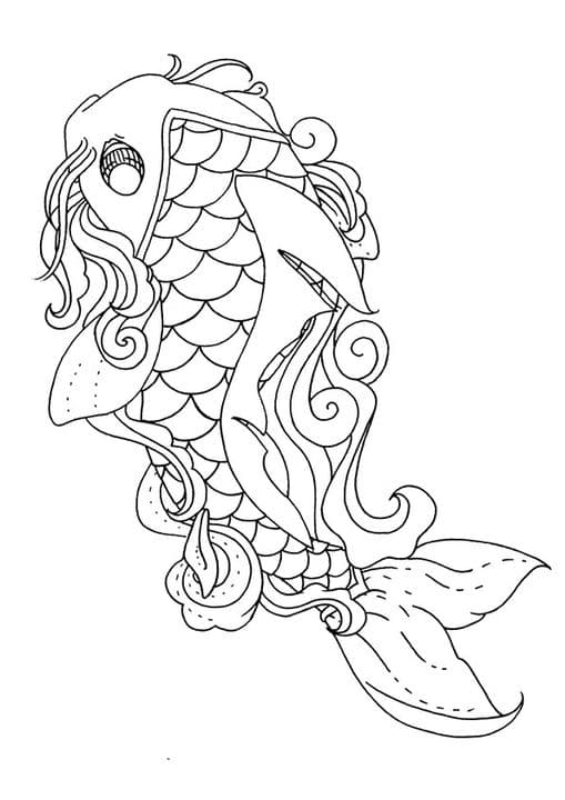 Koi Fish Line-art
