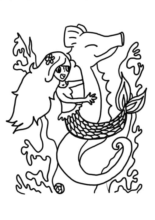 Mermaid on Seahorse