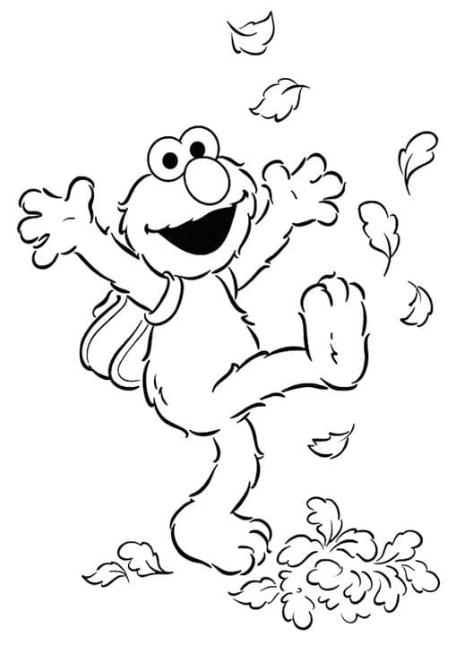 Elmo and leaf