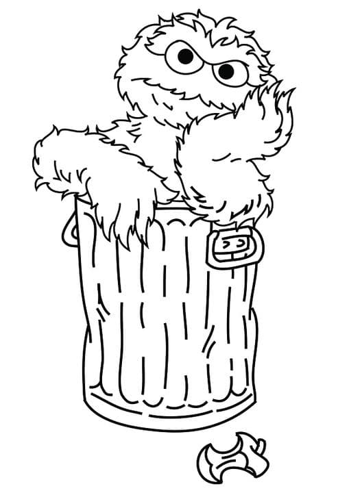 Elmo inside of dustbin
