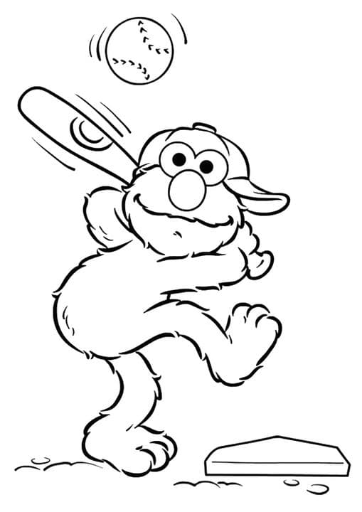 Elmo playing cricket