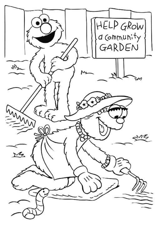 The elmo and mae gardening