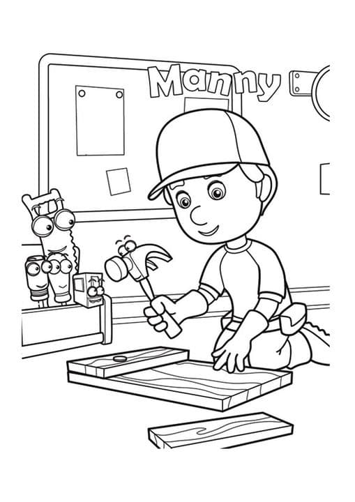 The manny works hard