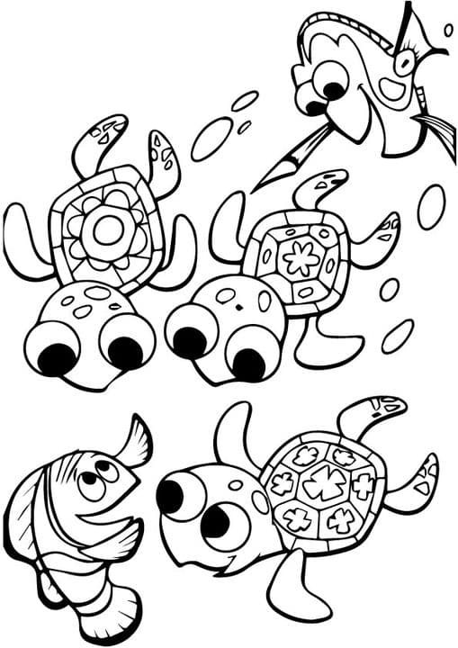 Cute Finding Nemo Coloring Group