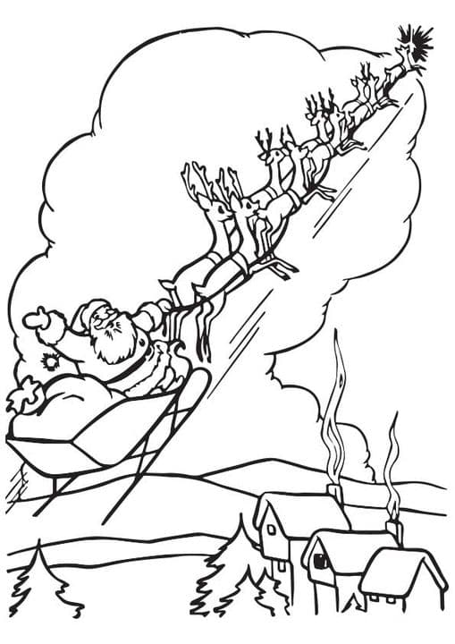 Santa On His Sleigh