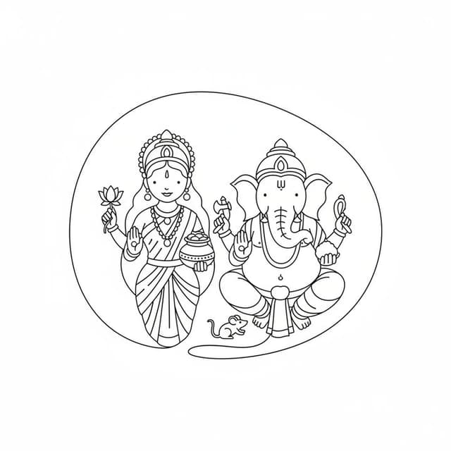 Lakshmi and Ganesh Art