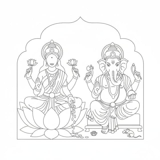 Lakshmi and Ganesh Art