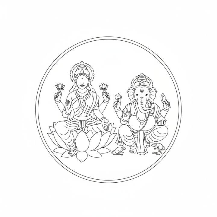 Lakshmi and Ganesh Art