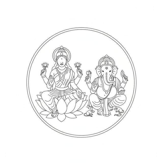 Lakshmi and Ganesh Art
