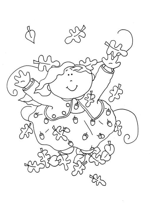 Kid Jumping in Leaves