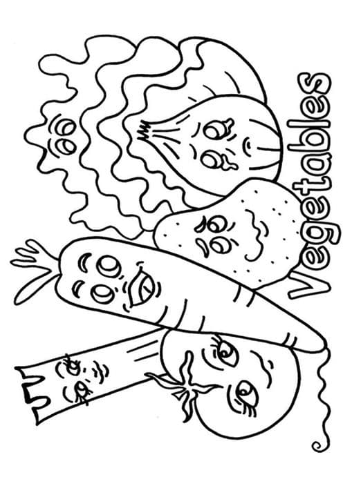 Cartoon of Vegetables