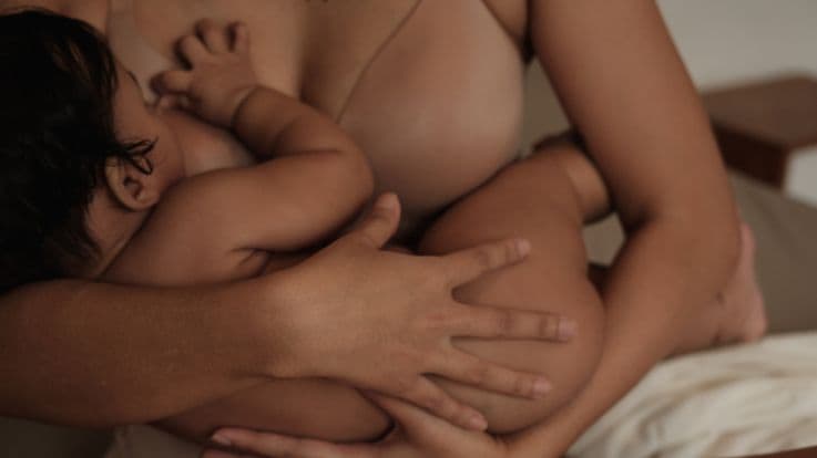 Mom breastfeeding child