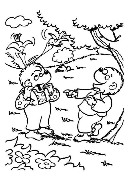 The birds playing with sister