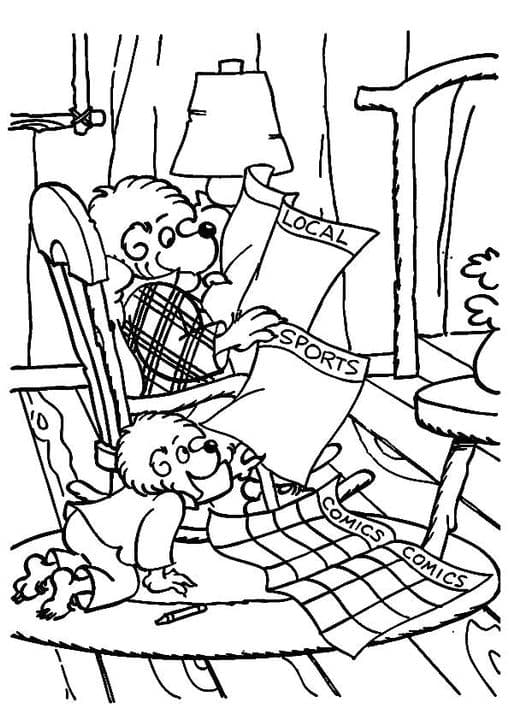 The papa bear reading news paper