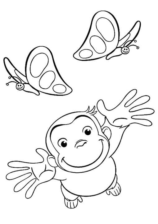 Curious George Releasing Butterflies