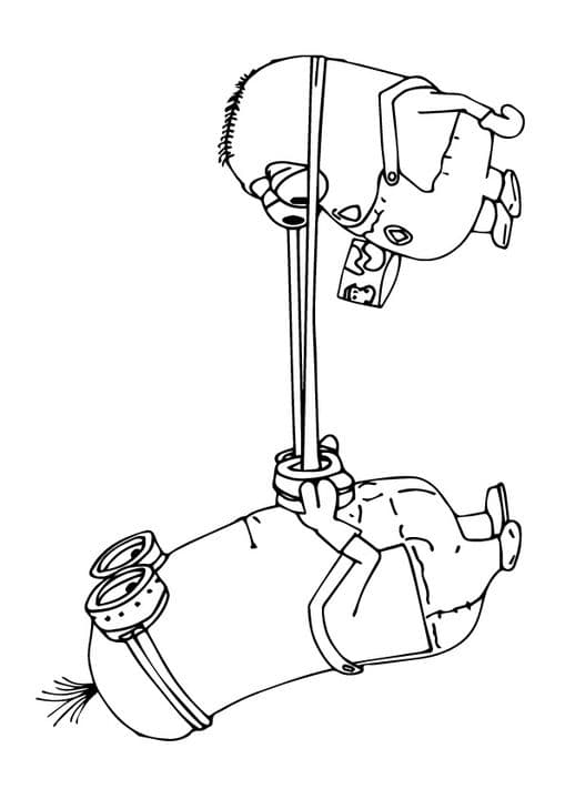 playing with glasses of minion