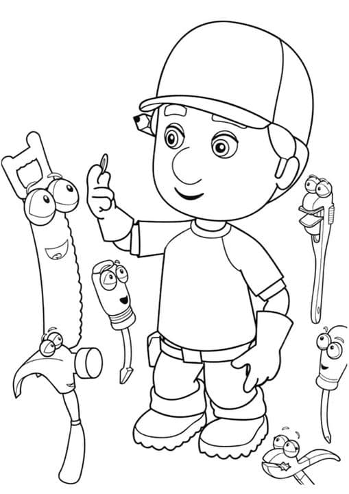 A handy manny printable coloring hammer