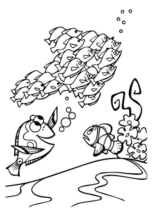 A Cute Finding Nemo Coloring flower